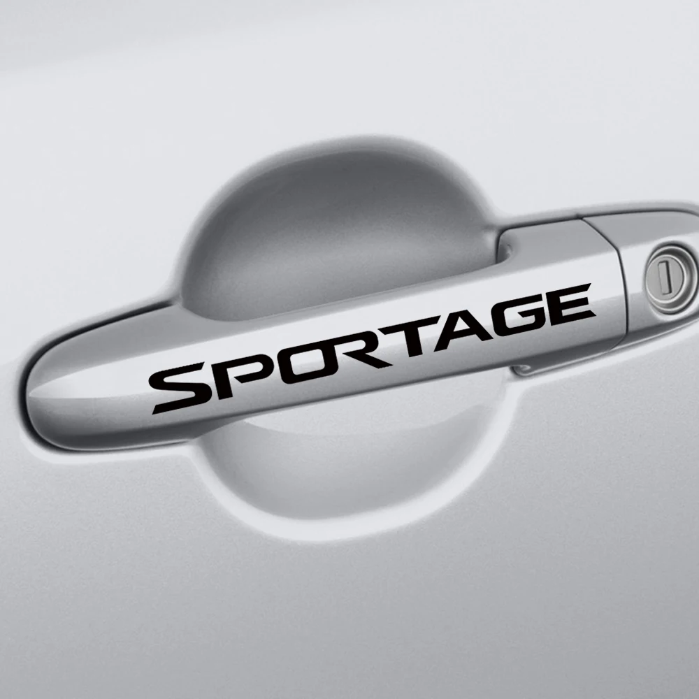 4 шт. наклейки на дверные ручки автомобиля s для Kia Sportage 3 4 QL авто Спорт украшения защита виниловая наклейка забавные наклейки автомобильные аксессуары
