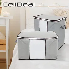 Non-Woven Clothes Storage Bag Visible Bag Blanket Pillow Storage Bags Wardrobe Closet Organizer Sorting Pouches Storage Supplies