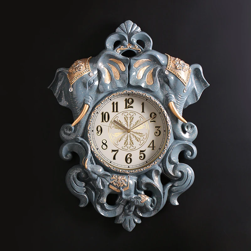 elephant statue resin wall clock