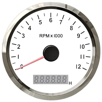 

12000 RPM Tachometer Engine Tacho Gauge With Digital Display LCD Hour Meter Waterproof Tachometer For Car Boat Truck Motorcycle