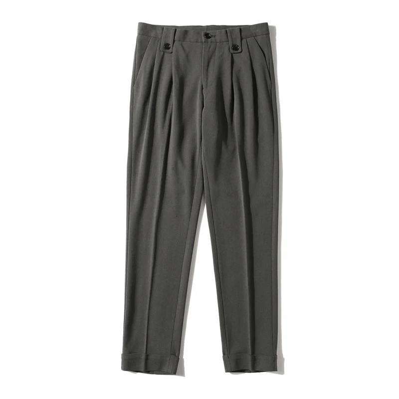 Dark grey Мужские брюки для досуга, костюм, повседневные брюки, формальные, 3 цвета, бизнес стиль, хлопок, приталенные, западный стиль, брюки, большие размеры 28-36 - Цвет: Dark grey