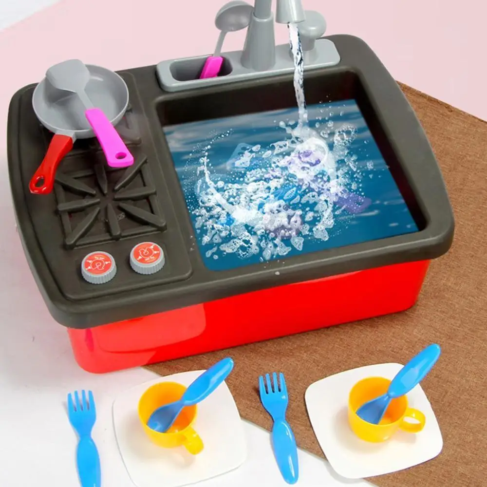 

Wash Up Kitchen Dish Sink Splash Sink Stove Toys Cleaning Sets Children Kid Kitchen Dish Cleaning Kit Pretend Toy Set Role Play