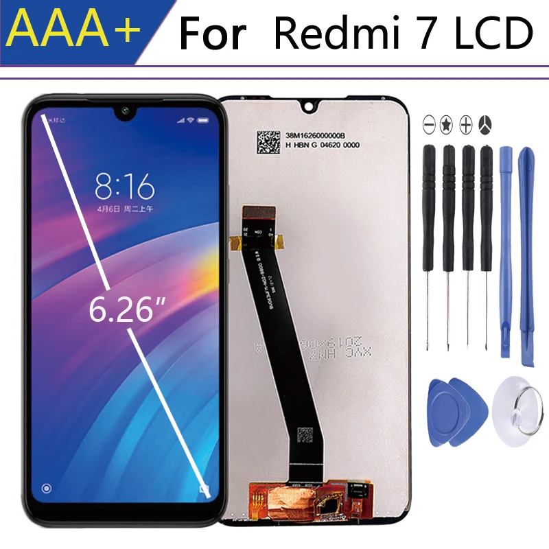 Для 6 26 ″ дюймов для xiaomi Redmi 7 Дисплей в мобильный телефон LCDs Рамка дигитайзер
