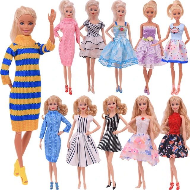 Moda Roupas Roupas de Boneca Para Boneca Barbie Vestido de Festa Amarelo  Top & Floral Midi Saia 1/6 Bonecas Acessórios Brinquedo de Criança -  AliExpress