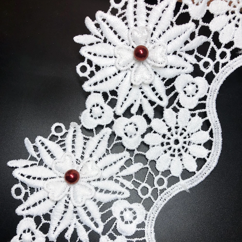 

10yard 10cm New Popular Water Soluble MilkSilk Flower Embroidery 3d Lace Fabric Spot White Wedding Sewing Trim Dress Accessories