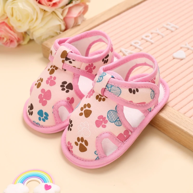 2021 NEW 0-18Months Kids Newborn Baby Boys Fashion Summer Soft Crib Shoes First Walker Anti Slip Sandals Shoes Soft Sole