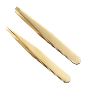 

1pcs stainless steel gilt mirror eyebrow clip eyebrow tweezers paste false eyelashes double eyelid beauty tool