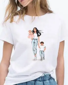 Одинаковые футболки для мамы и дочки одежда для мамы и меня семейная одежда для мамы, мамы, мамы и ребенка, футболки, платья, одежда - Цвет: FJJ-J