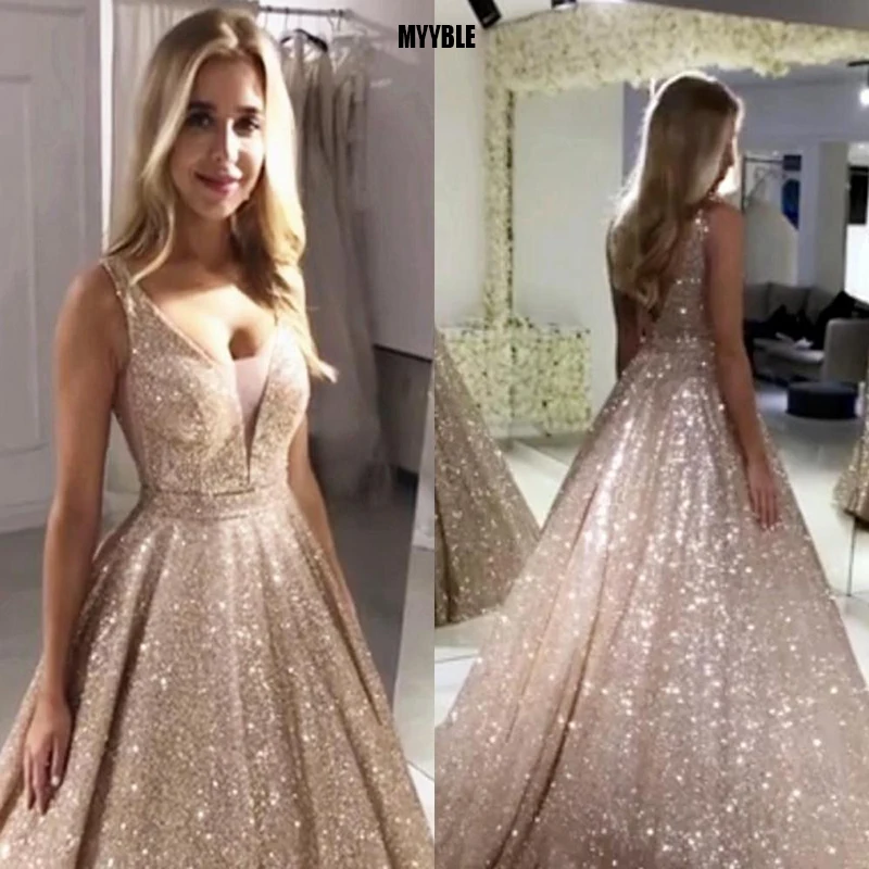 rose gold sequin formal dress