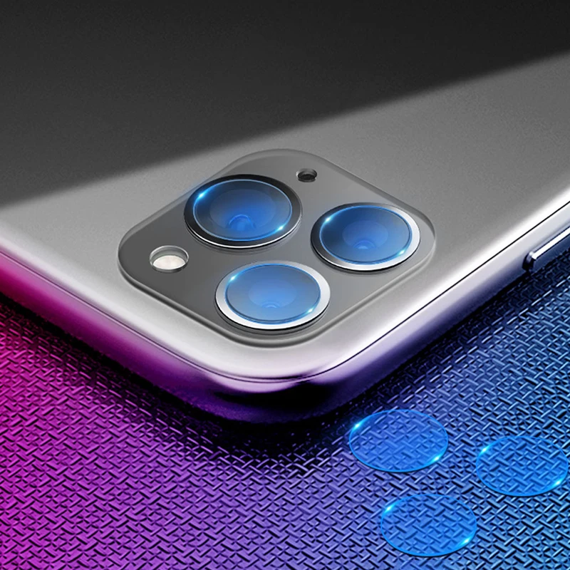 Стекло для объектива камеры IPhone 11 Pro Max защита экрана противоударный полный клей