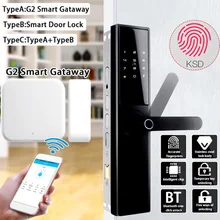 Интеллектуальный электронный дверной замок, умный дверной замок, отпечаток пальца, с bluetooth картой, приложение, ключ, разблокировка, 5 способов+ G2, умный шлюз