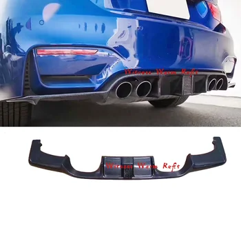 

4 Series Car Bumper Lip Diffuser for BMW F32 F33 F36 AN M4 13-19 435 with LED lights Four Outlet Carbon Fiber Rear Bumper Lip