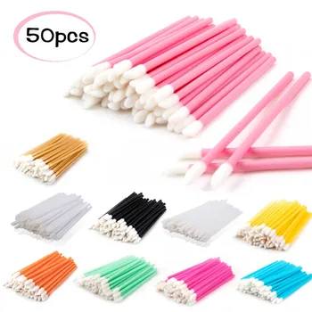 

50Pcs Lip Applicator Disposable Lip Brush Velour Applicators Lipstick Brush Mascara Wands Make Up Lip Brushes Women Accessories