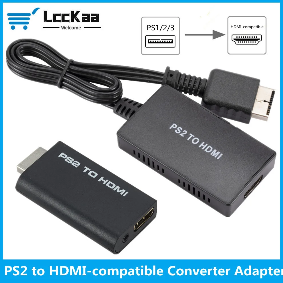 

LccKaa Playstation PS2 to HDMI-compatible Converter Adapter HD Link Cable for PS1/2/3 Support HDMI-compatible 1080P 720P Output