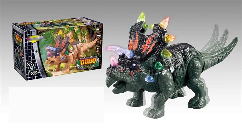 

Children Electric Dinosaur Toy Line Walk T-Rex Shining Sound Making Triceratops Model Model Dinosaur