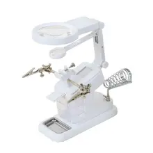 Вспомогательный держатель для сотового телефона с прищепкой Настольный светодиодный USB паяльная подставка ремонт инструмент Лупа сильная функция TTBUE5839W