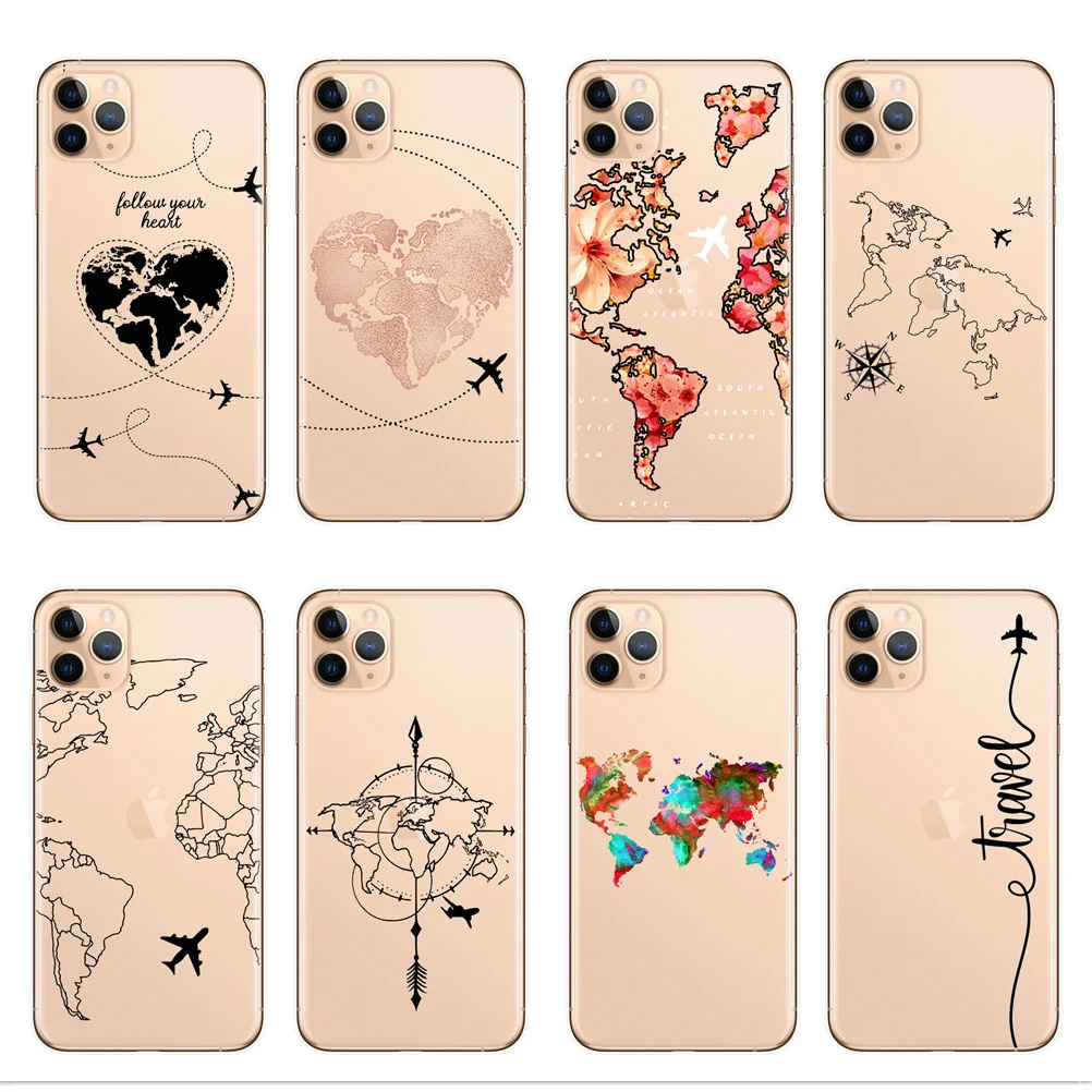 World Map Travel Plans Clear Soft TPU Phone Case For iPhone X XS Max 7 8 6 Plus XR Cases For Coque iPhone 11 Pro Max Phone Cover World Map Travel Plans Clear Soft TPU Phone Case For iPhone X XS Max 7 8 6 Plus XR Cases For Coque iPhone 11 Pro Max Phone Cover