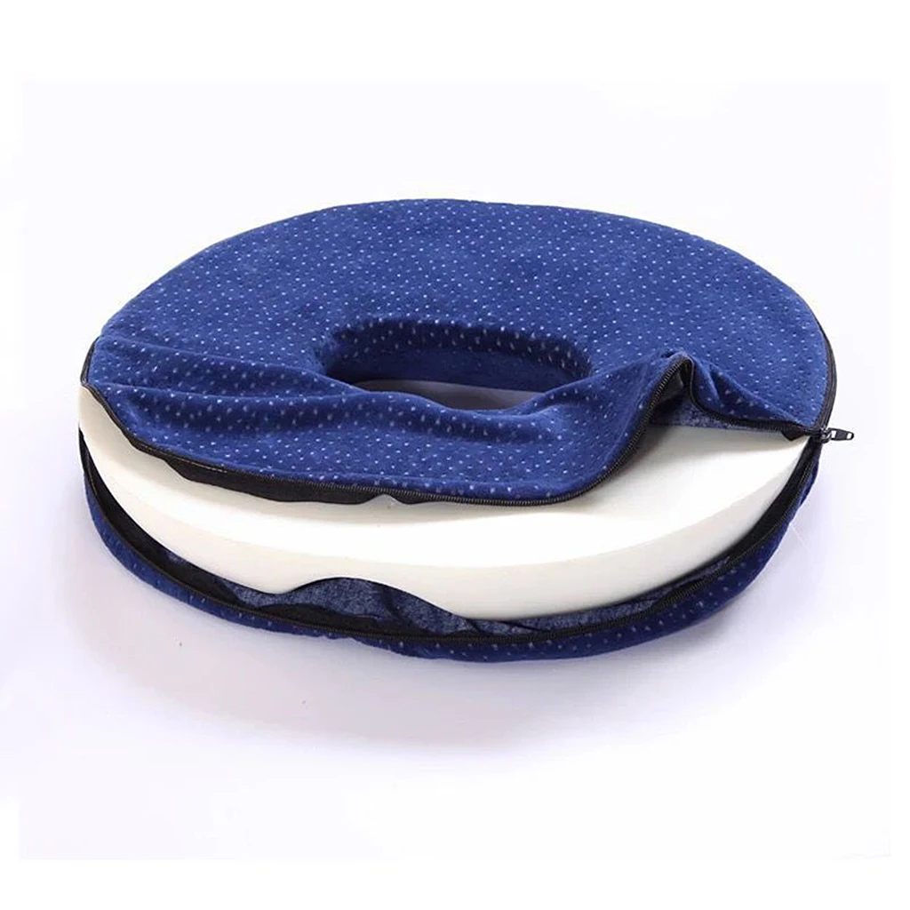 Memory Foam Ring Cushion Donut Pressure Relief Cushion for Travel Car Home Office Sporting Plane