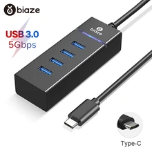 Biaze USB C концентратор типа C к USB 3,0 4 порта Высокоскоростной адаптер type-C док-станция для поверхности MacBook Ari Pro huawei P30 USB концентратор