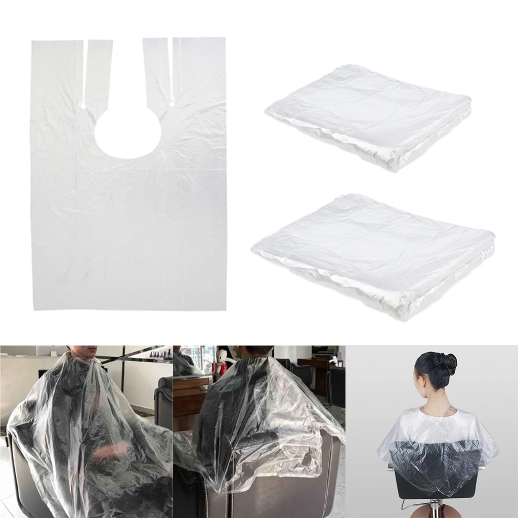 200 Pieces Plastic Salon Cutting Perming Coloring Cape Unisex Dye Gown Cloth
