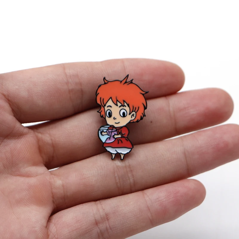 30 шт./лот Ponyo на скале эмалированные булавки для детей Miyazaki аниме Хаяо броши-Значки для лацкана шляпа рюкзак булавки для мужчин значок A85