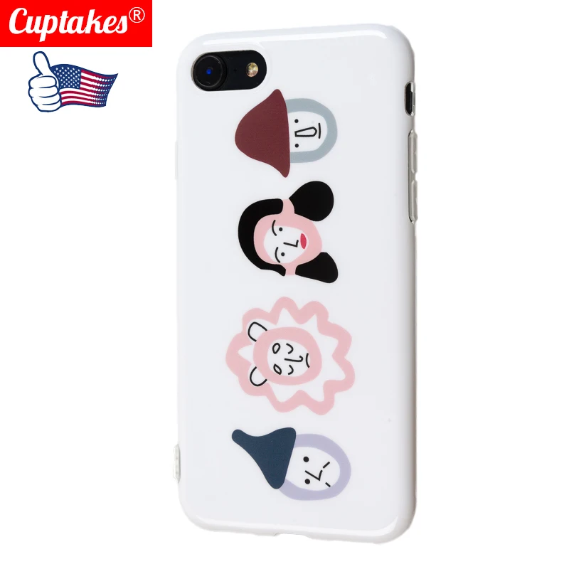 Luxury Glossy IMD Soft Silicone Case for iPhone 11 Pro X XS Max XR 6 6S 7 8 Plus Cover Cute Red Hat Girl Cartoon INS Coque |