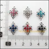 12 New Flower Charms Tibetan Silver Color Crystal Mixed Connectors 12.5x15mm ► Photo 3/4