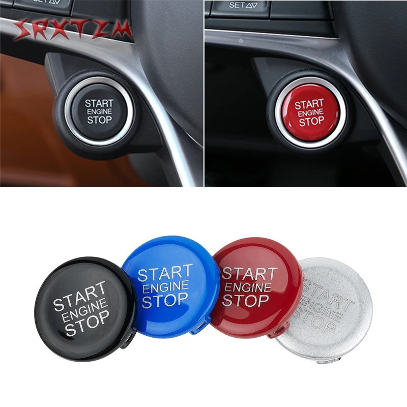 Chenghuaguo Aluminum Car Engine Start Stop Push Button Switch Cover Trim Sticker for Alfa Romeo Giulia 2017 Interior Accessories