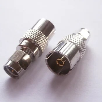 

IEC DVB-T TV PAL To SMA Connector Socket IEC Female To SMA Male Plug SMA - IEC Nickel Plated Straight Coaxial RF Adapters