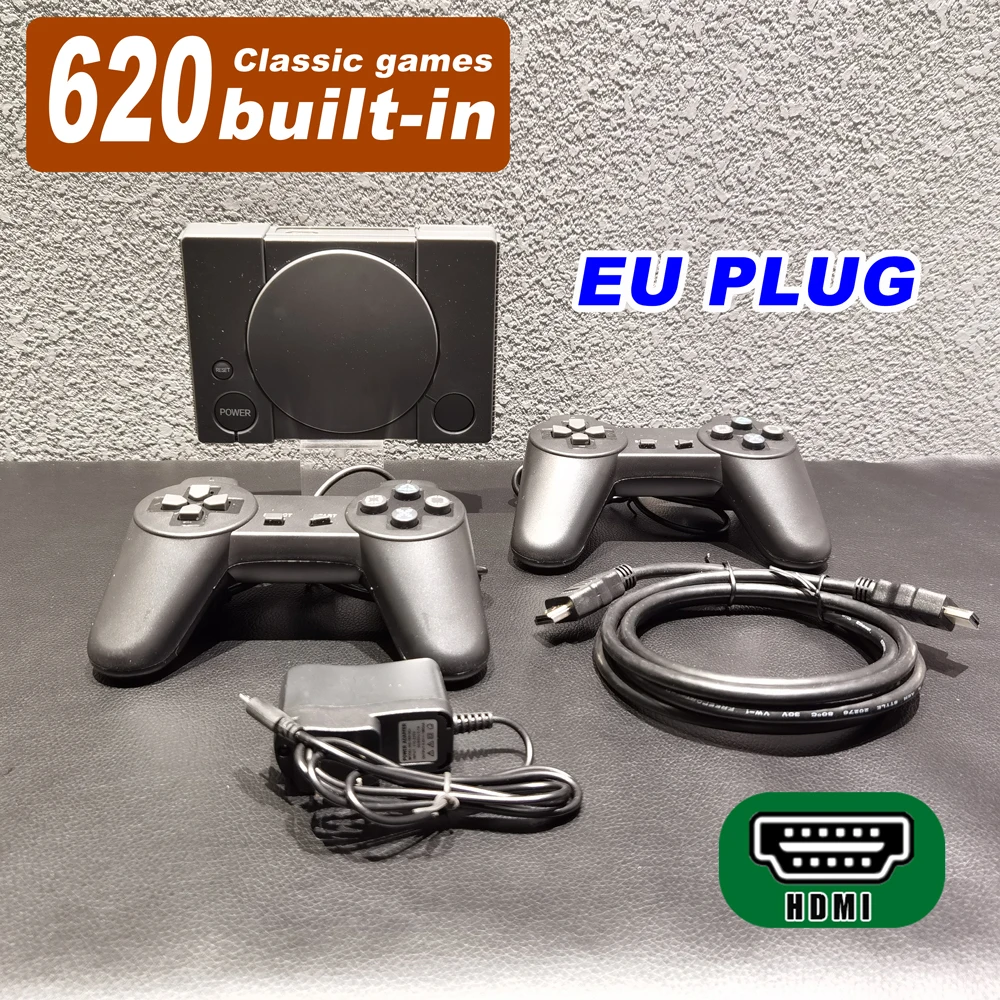 Built-In 620 Games Mini TV Game Console 8-bit for PS ONE Classic Handheld Gaming HDMI-compatible Output Video Game Console Toy 