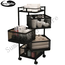ZhengFuRui-estante de almacenamiento de cocina, estante giratorio de múltiples capas para frutas y verduras, con ruedas, estante móvil de gran capacidad