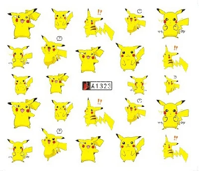 

Nail Art Sticker Water Decals Nails Tattoo Slider Cartoon Anime Cute Pikachu Designs Decoration Manicure Pegatina Foil Wraps