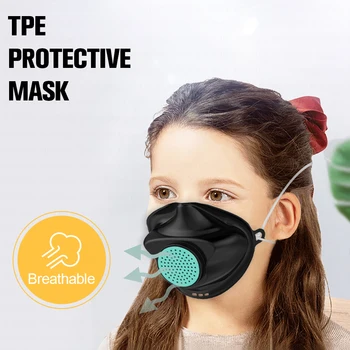 

Replaceable Filter mask + Filters for Children Kids Anti Dust Air Pollution Protective Face Mask Mouth Shield Safety Protection