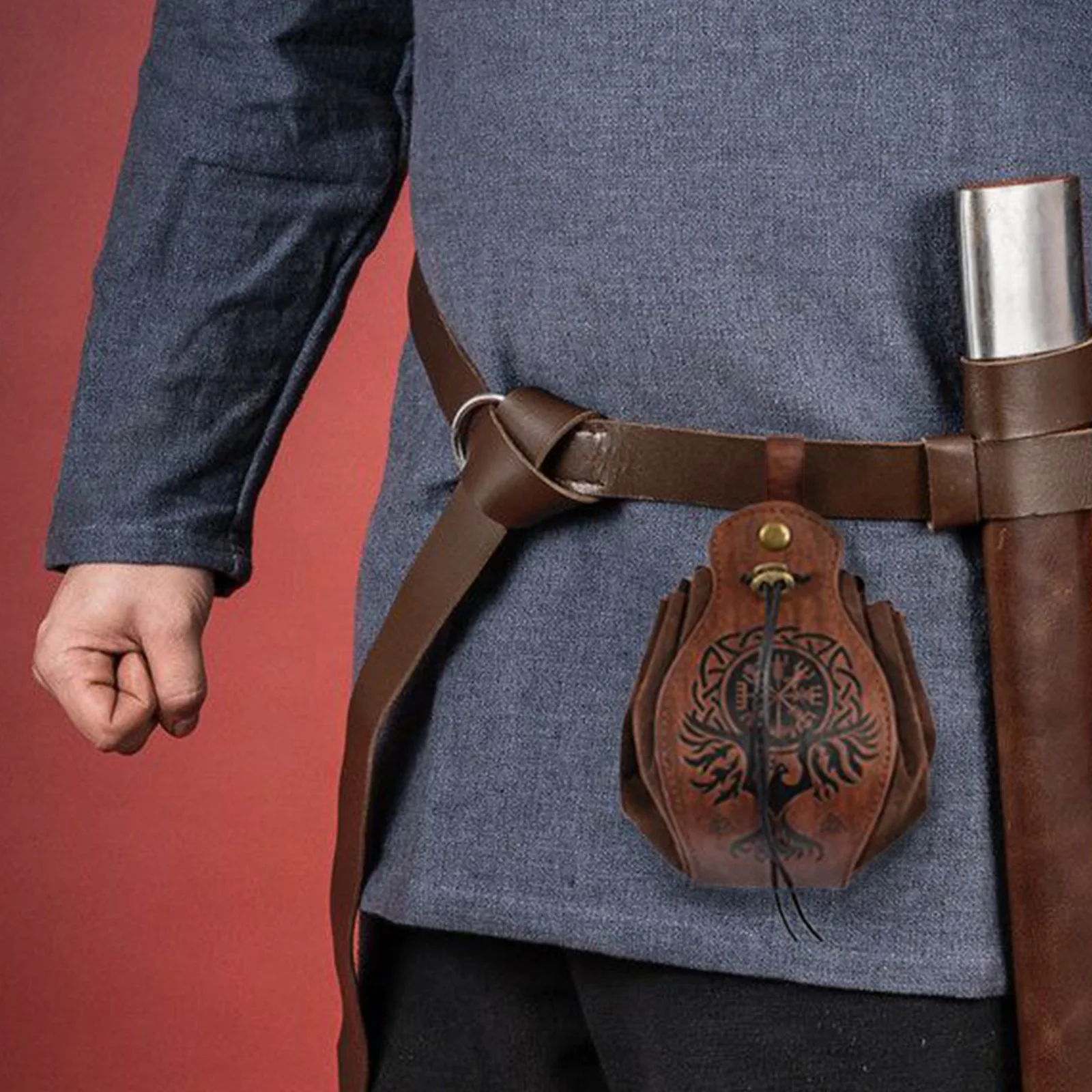 Medieval Buckled Leather Belt Bag | Buy Medieval Pouches Cheapest Prices  from our UK Store