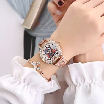 

Women Watches часы Quartz Accessories Luxury Cute Owl Women Fashion Alloy Band Analog Quartz Round Wrist Watch Free Ship Z5