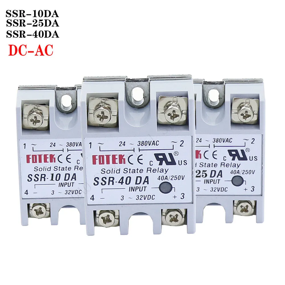 

SSR -10DA/25DA/ 40DA DC control AC SSR white shell Single phase Solid state relay without plastic cover