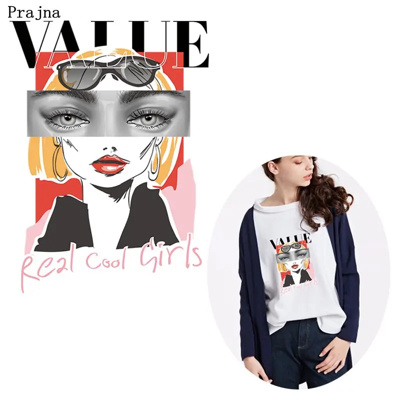 Prajna VALUE Fashion Girl Patch теплопередача виниловые термальные патчи для одежды Железный