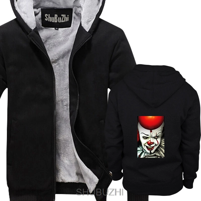 Pennywise Premium black regular fit horror thick hoodies by William Anderson thick hoodies men shubuzhi warm coat sbz4509 - Color: thick black