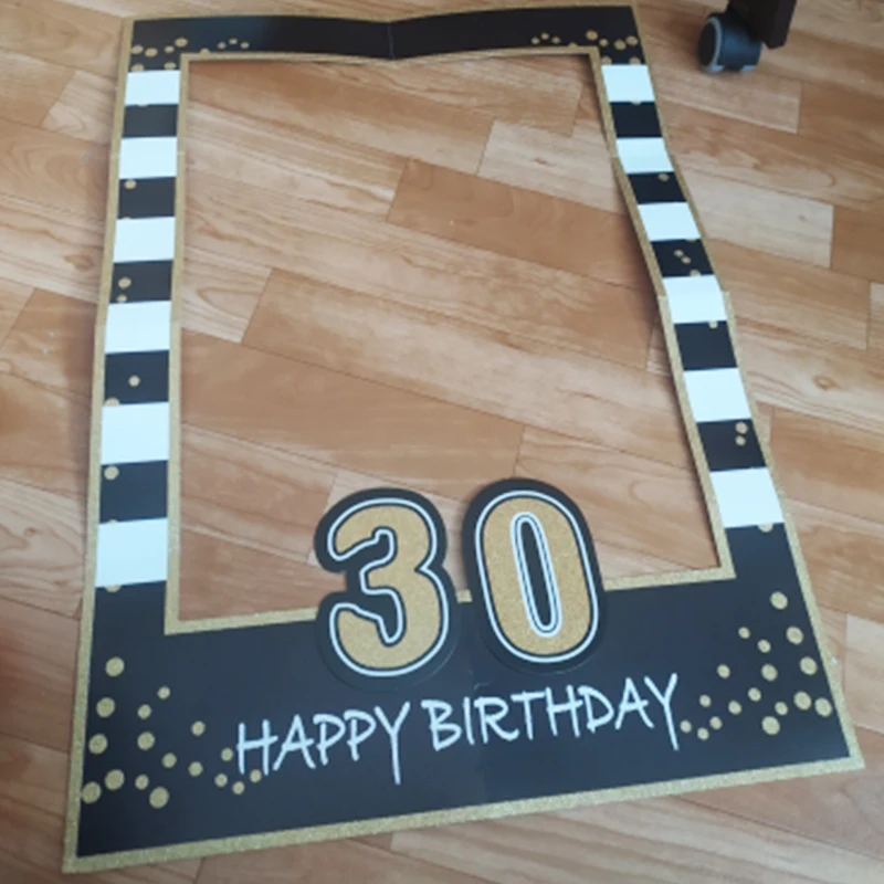 Chicinlife 1Pcs Happy Birthday Photo Booth Frame Props Kids Favors Adult Birthday Party PhotoBooth Props Anniversary Supplies