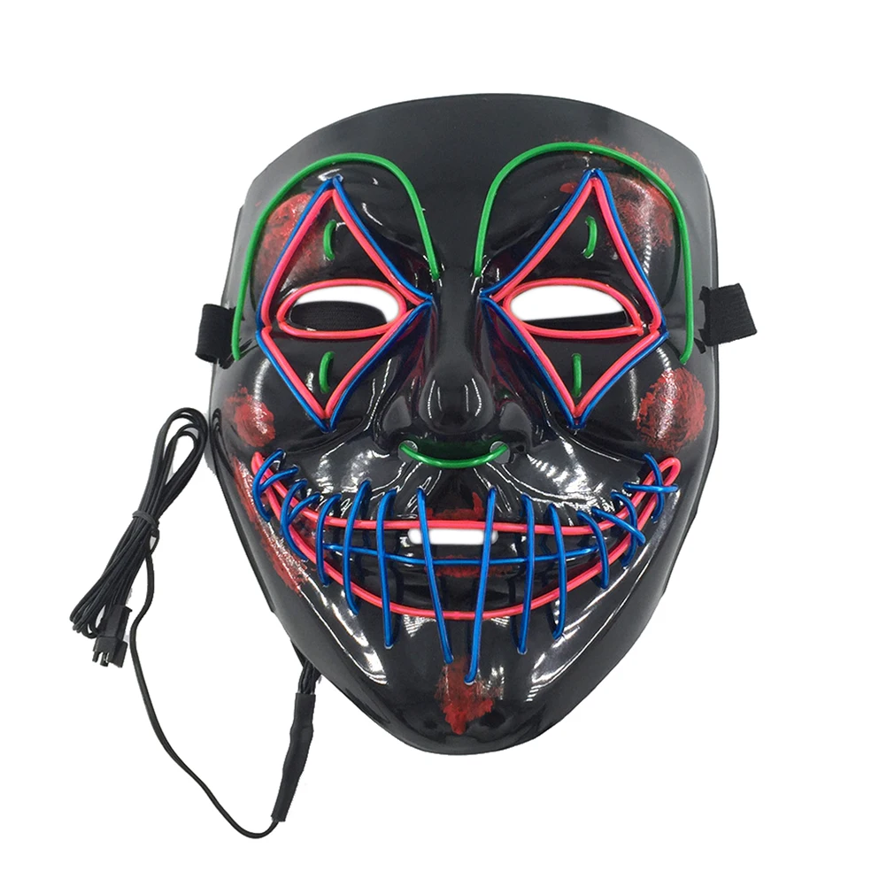 Маска для Хэллоуина со светодиодный светильник кой светящаяся в темноте маска