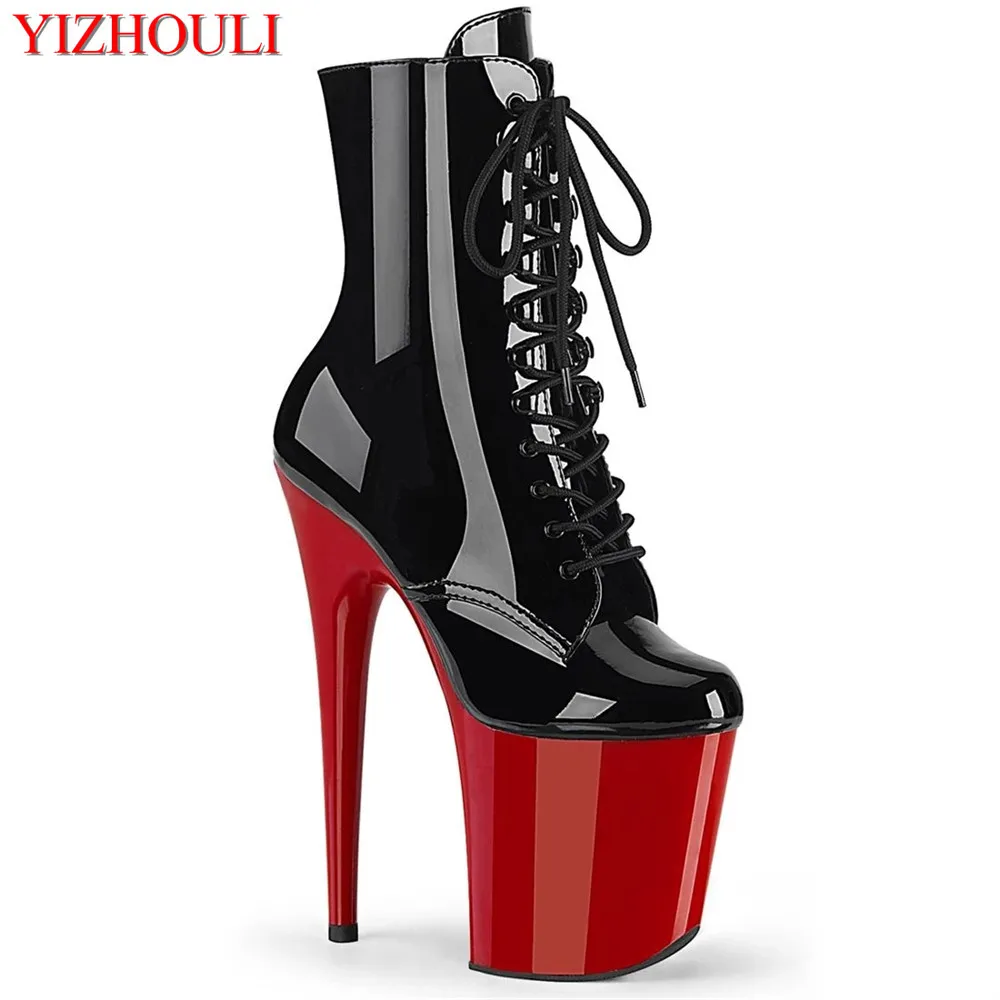 8 Inches, Model Stage Ankle Boots, 20 Cm Stiletto Heels, Bright Face ...