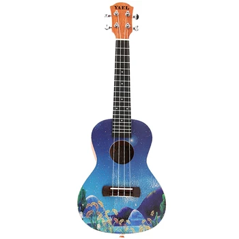 

YAEL 23 Inch Ukulele Mahogany Concert Ukelele 23 inch Hawaiian Star Painted Pattern 4 Strings Small Guitar Guitarra Musical Inst