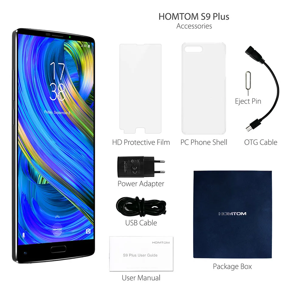 Глобальная версия HOMTOM S9 Plus 18:9 HD+ 5,9" полный дисплей MTK6750T Восьмиядерный 4G+ 64GB 4G LTE смартфон