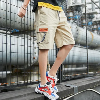

Fashion mens shorts summer knee length shorts cargo drawstring shorts with pocket Plus size sweatpants for men clothese