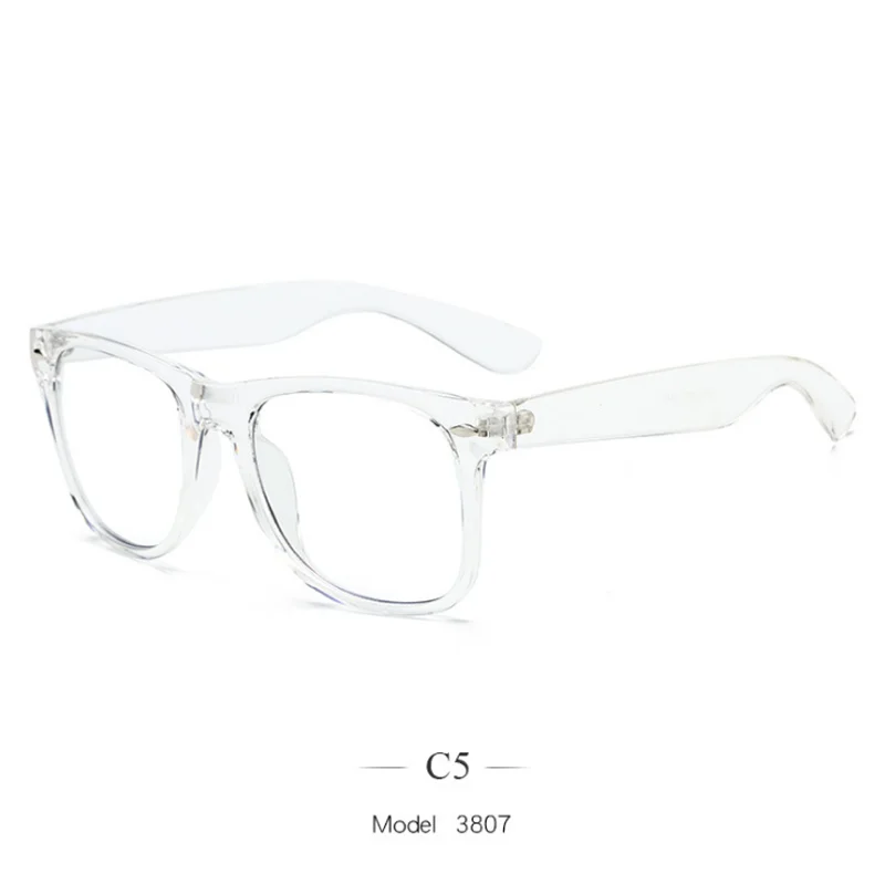 transparent white Квадратная готовая близорукость очки анти-синий светильник 2140 конфетного цвета рисовые ногти диоптрий 0-0,5-0,75-1,0-2,0-2,5-3,0-6,0 - Цвет оправы: transparent white