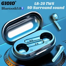 TWS LB-20 Mini Bluetooth Headphones Wireless Music Earpieces  Waterproof 9D Surround Sound For Iphone Oppo Huawei Xiaomi Headset