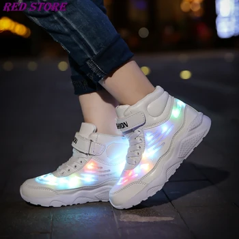 

Children's Luminous Shoes LED Upper Bright Sneakers for Boys Girls Gorgeous Light Up USB Charging Noctilucent Shoes Lamp D02201