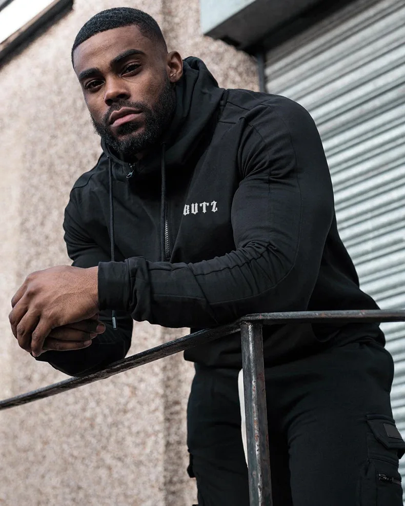 

2020 new brand men's men's hooded jacket + pants two-piece suit casual sportswear fitness jersey