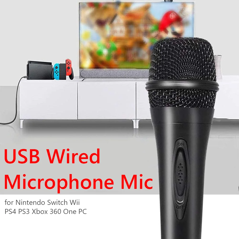 Портативный микрофон для игровой приставки проводной USB Nintendo Switch Wii PS4 Slim Pro PS3 Xbox 360