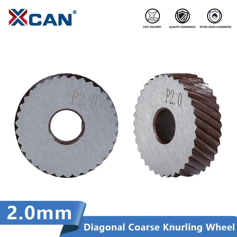 XCAN 2 Stück 2,0 mm Metalldrehmaschinenrad Rändelwerkzeuge Diagonales grobes Rändelrad